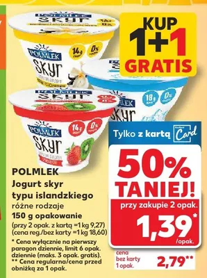 Jogurt skyr typu islandzkiego różne rodzaje promocja w Kaufland