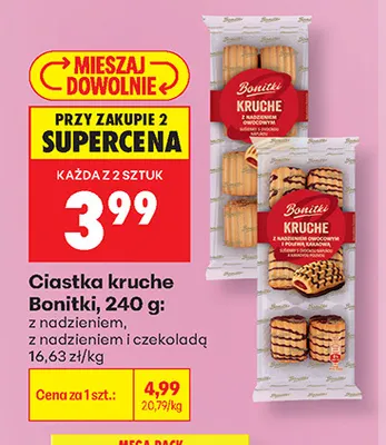 Ciastka kruche z nadzieniem Bonitki promocja w Biedronka