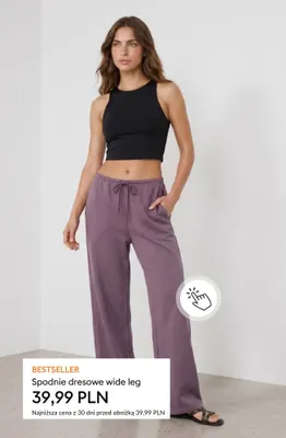 Spodnie dresowe wide leg promocja w Sinsay