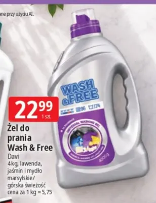 Żel do prania Wash & Free górska świeżość promocja w Leclerc
