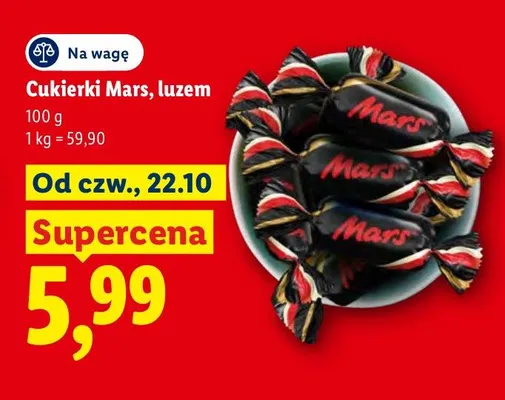 Cukierki Mars luzem promocja w Lidl