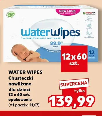 Chusteczki nawilżane dla dzieci WaterWipes 12-pak promocja w Kaufland