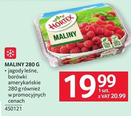 Maliny 280 g Hortex promocja w Selgros