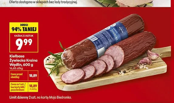 Kiełbasa drohobycka Smaczne wędliny promocja w Biedronka