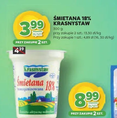 Śmietana 18% promocja w Stokrotka