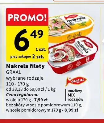 Filety z makreli w oleju Graal promocja w Intermarche