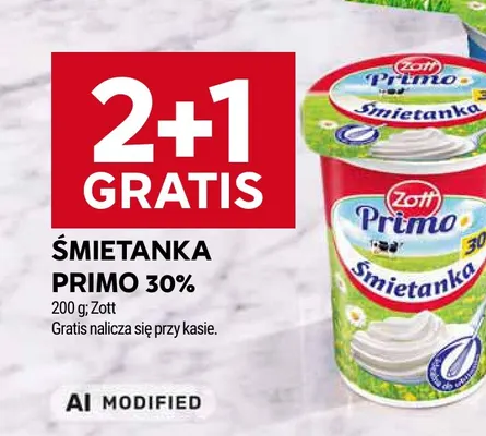 Śmietanka Primo Zott 30% promocja w Stokrotka