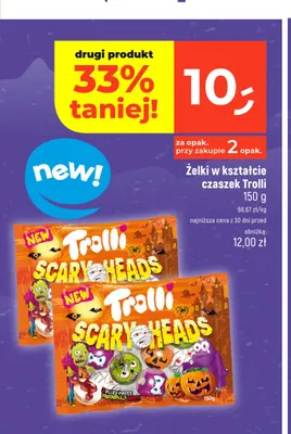 Żelki w kształcie czaszek Trolli Scary Heads promocja w Dealz