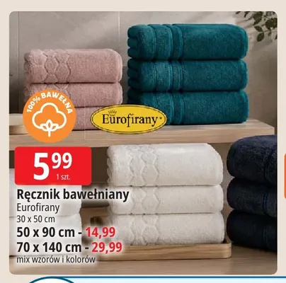 Ręcznik bawełniany Eurofirany 30x50 cm promocja w Leclerc