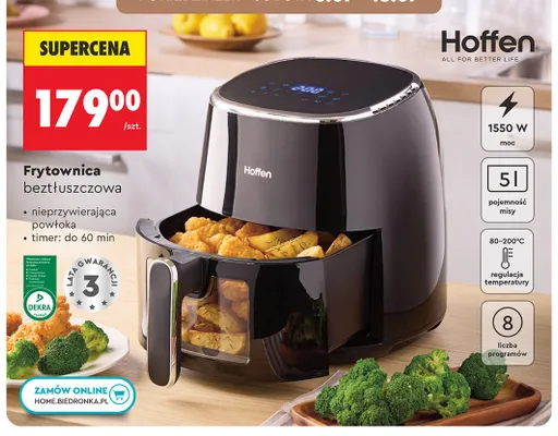 Frytownica beztłuszczowa Hoffen 5 l promocja w Biedronka