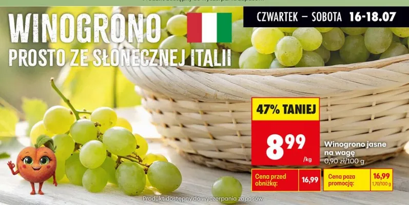 Winogrono jasne włoskie promocja w Biedronka