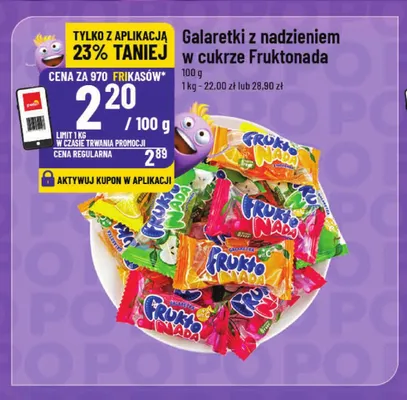 Galaretki z nadzieniem w cukrze Fruktonada promocja w POLOmarket