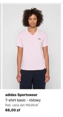 T-shirt basic różowy Adidas Sportswear promocja w Lounge by Zalando