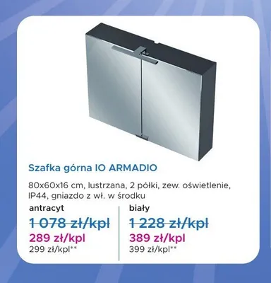 Szafka górna IO Armadio biała promocja w Blu Salony Łazienek