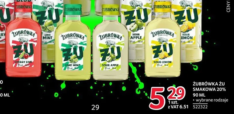 Żubrówka ŻU smakowa 20% 90ml promocja w Selgros