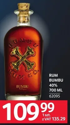 Rum Bumbu 40% 700 ml promocja w Selgros