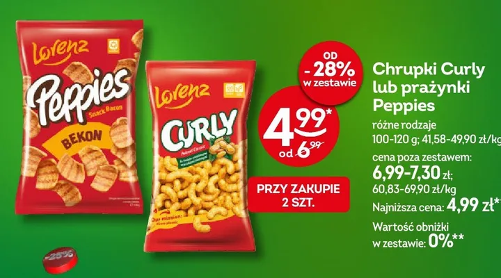 Prażynki Peppies Bekon Lorenz promocja w Żabka