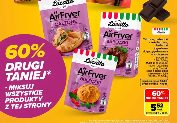 Babeczki czekoladowe do przygotowania w air fryerze Lucatto promocja w Carrefour