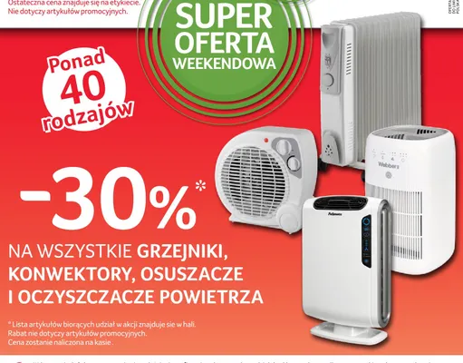 Grzejniki, konwektory, osuszacze i oczyszczacze powietrza promocja w Selgros