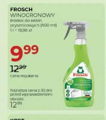 Środek do kabin prysznicowych Frosch Winogronowy promocja w Drogerie Jawa