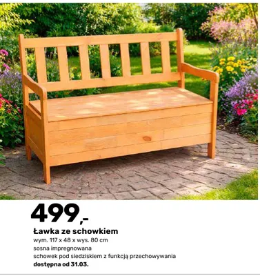Ławka ze schowkiem promocja w Bricomarche