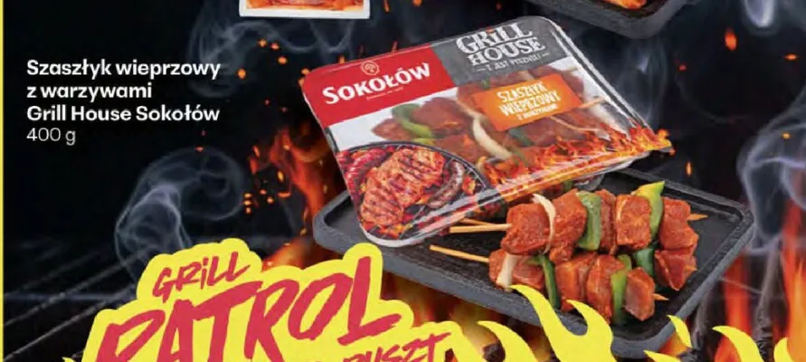 Szaszłyk wieprzowy z warzywami Grill House Sokołów promocja w Delikatesy Centrum
