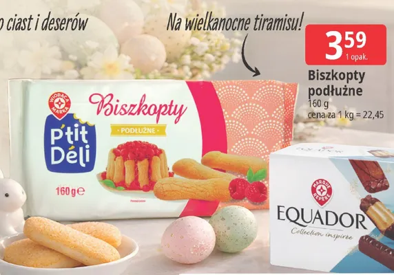 Biszkopty podłużne promocja w Leclerc