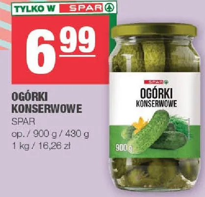 Ogórki konserwowe promocja w SPAR