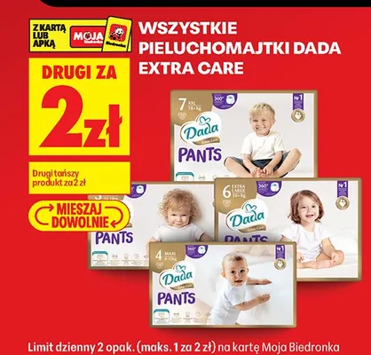 Pieluchomajtki Dada Extra Care Pants rozmiar 4 Maxi 8-15kg promocja w Biedronka