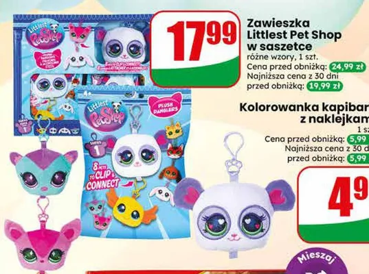 Zawieszka Littlest Pet Shop w saszetce różne wzory 1szt. promocja w Dino
