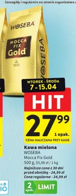 Kawa mielona Mocca Fix Gold promocja w Intermarche