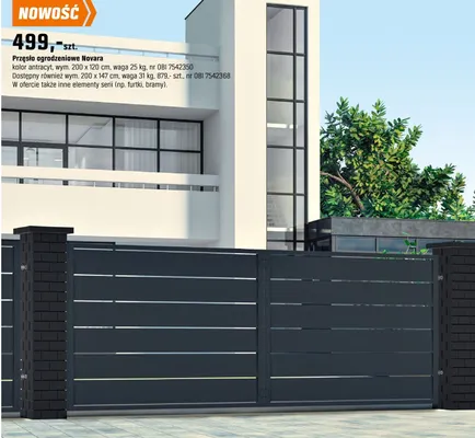 Przęsło ogrodzeniowe Novara promocja w OBI