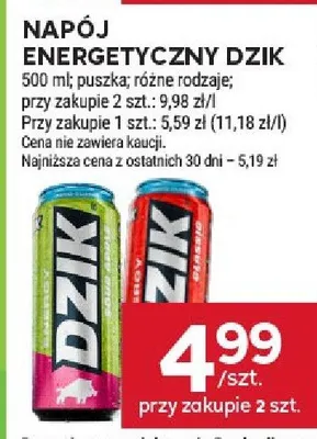 Napój energetyczny Dzik promocja w Stokrotka