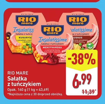 Sałatka z tuńczykiem Insalatissime Kuskus Rio Mare promocja w Aldi