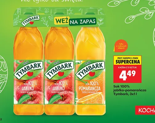 Sok 100% jabłko promocja w Biedronka