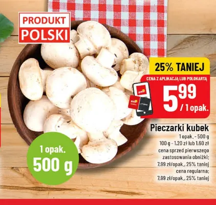 Pieczarki kubek promocja w POLOmarket