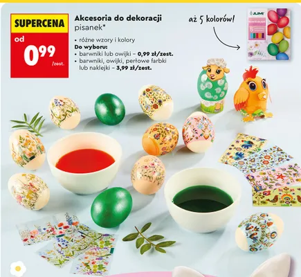 Akcesoria do dekoracji pisanek promocja w Biedronka