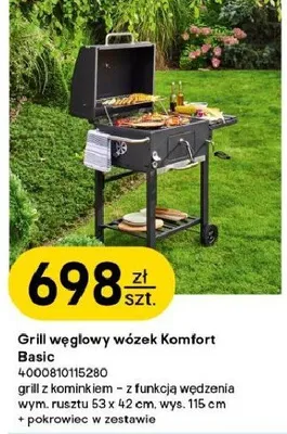 Grill węglowy wózek Komfort Basic promocja w Castorama