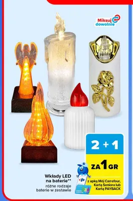 Wkłady LED na baterie promocja w Carrefour Market