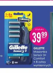 Maszynka do golenia Gillette Sensor 3+ Comfort + 8 ostrzy wymiennych promocja w Drogerie Jasmin