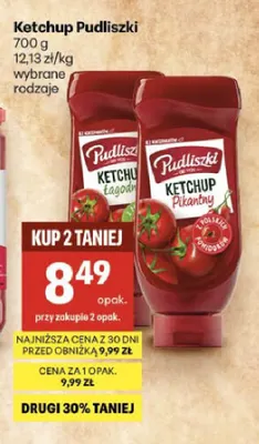 Ketchup pikantny Pudliszki promocja w Delikatesy Centrum