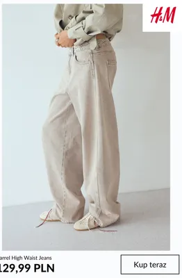 Jeansy Barrel High Waist H & M promocja w H&M