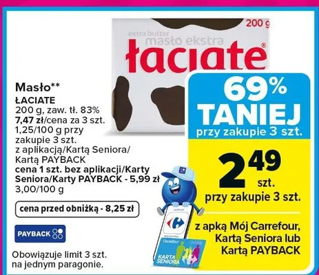 Masło Laciate promocja w Carrefour Market