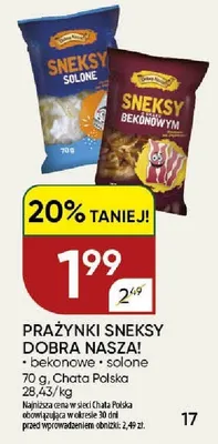 Prażynki Sneksy Dobra Nasza! bekonowe promocja w Chata Polska