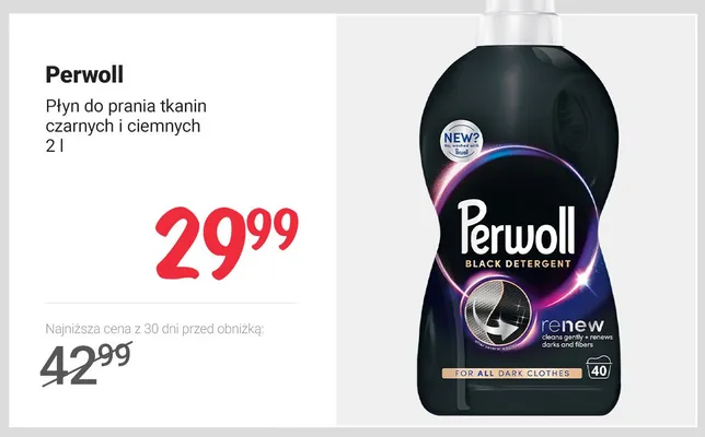 Płyn do prania tkanin czarnych i ciemnych Perwoll promocja w Rossmann