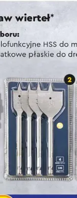 Wiertła łopatkowe płaskie do drewna, 4 szt. promocja w Biedronka