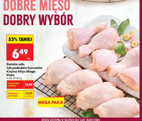 Świeże podudzie kurczaka Kraina Mięs Mega Paka promocja w Biedronka