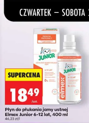 Płyn do płukania jamy ustnej Elmex Junior 6-12 lat promocja w Biedronka