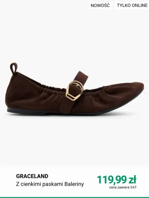Baleriny Graceland z cienkimi paskami promocja w Deichmann