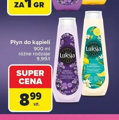 Płyn do kąpieli Luksja Purely Energizing promocja w Carrefour